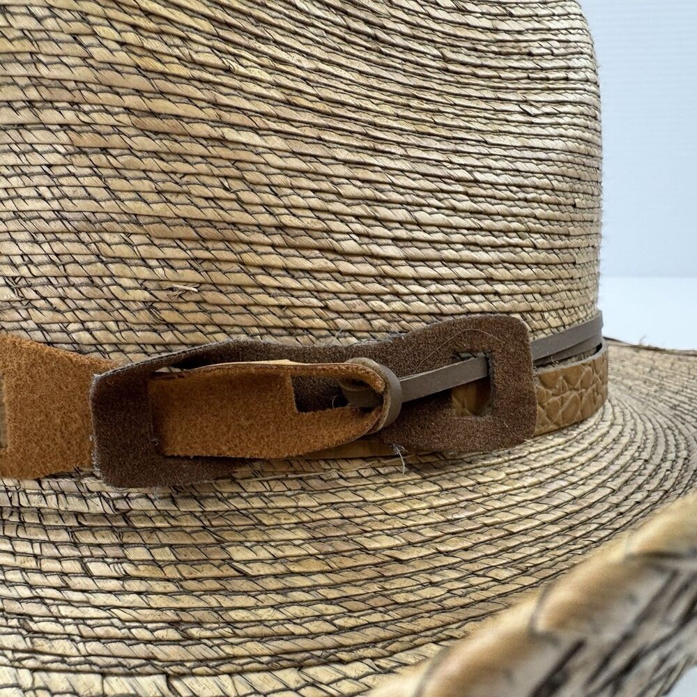 Stetson Rodeo Dr Monterrey Bay Straw Cowboy Hat 6 3/4 Western Palm Leaf - Picture 10 of 14